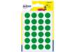 Immagine di Etichette adesive tonde PSA - in carta - permanenti - diametro 15 mm - 24 et/fg - 7 fogli - verde -