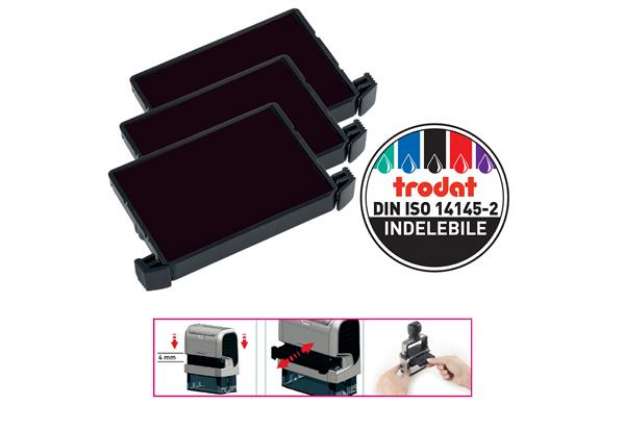Immagine di Tampone di ricambio 6/4750 - nero - Trodat - conf. 3 pezzi
