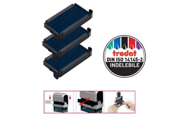 Immagine di Tampone di ricambio 6/4911 - blu - Trodat - conf. 3 pezzi