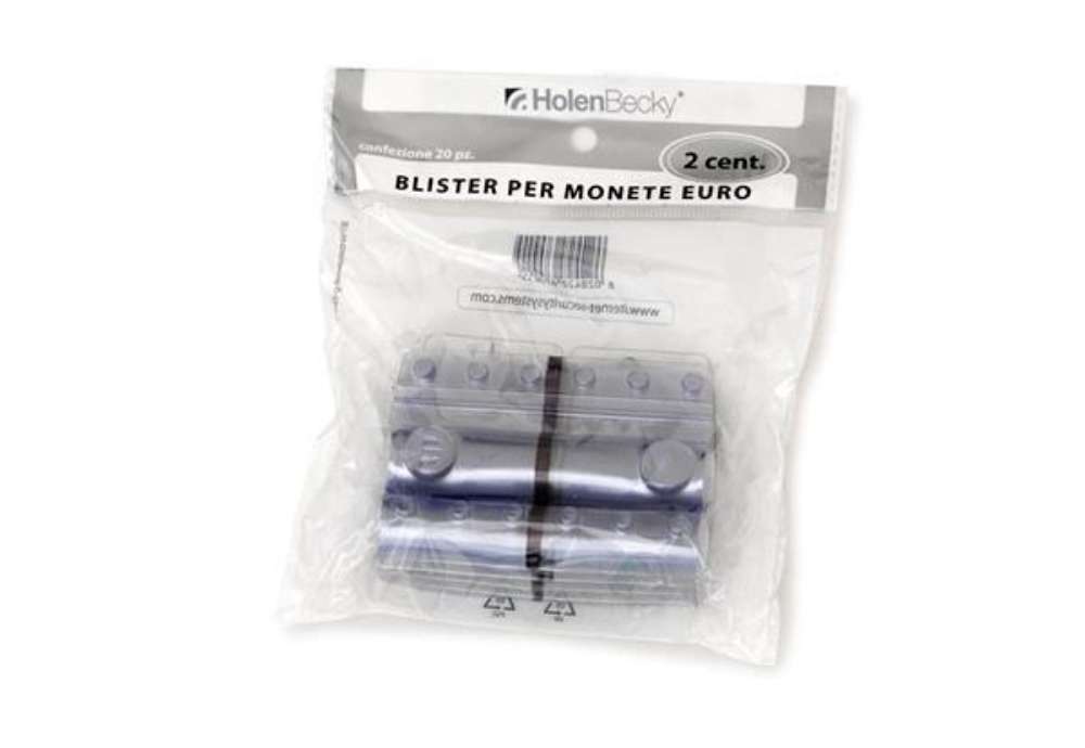 Immagine di Portamonete - PVC - 2 cent - grigio - HolenBecky - blister 20 pezzi
