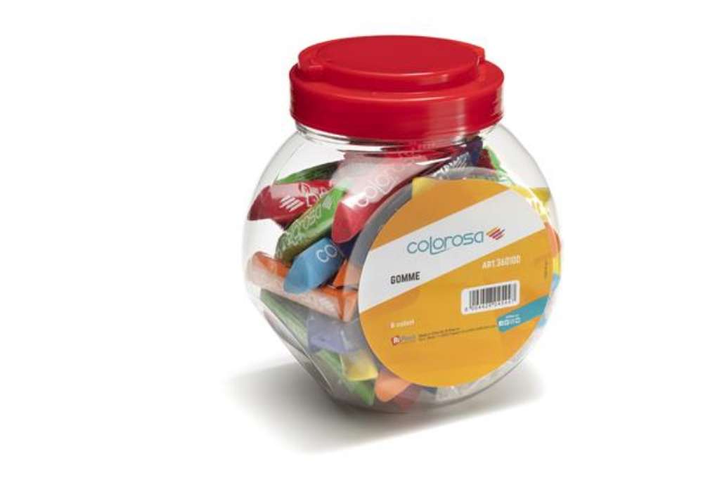 Immagine di Gomma soft touch - 8 cm - colori assortiti - Colorosa - expo 48 pezzi