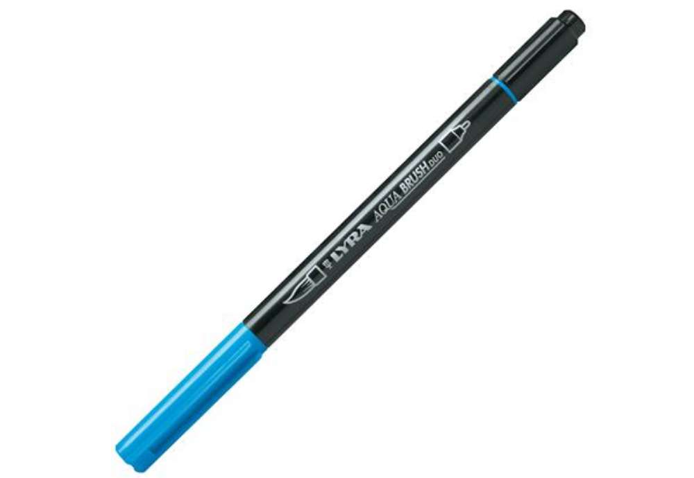 Immagine di Pennarello Aqua Brush Duo - punte 2/4 mm - azzurro - Lyra