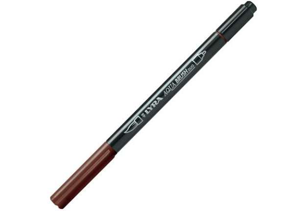 Immagine di Pennarello Aqua Brush Duo - punte 2/4 mm - seppia scuro - Lyra