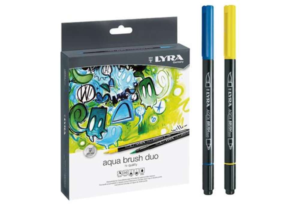 Immagine di Pennarelli Aqua Brush Duo - punte 2,00 - 4,00 mm - Lyra - astuccio 36 pezzi
