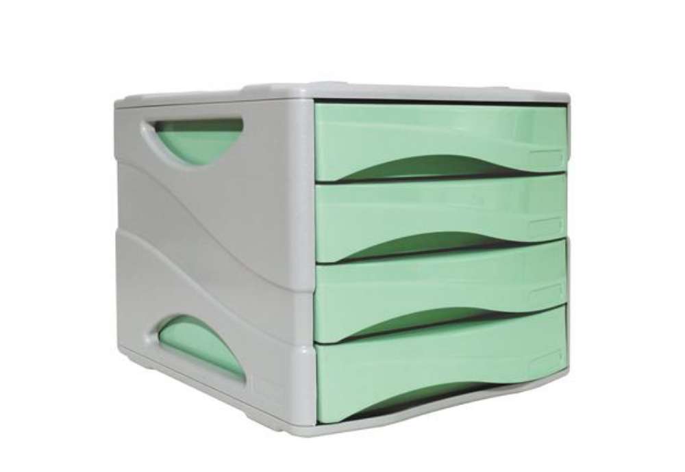Immagine di Cassettiera Keep Colour Pastel - 25 x 32 cm - cassetti 5 cm - grigio/verde - Arda