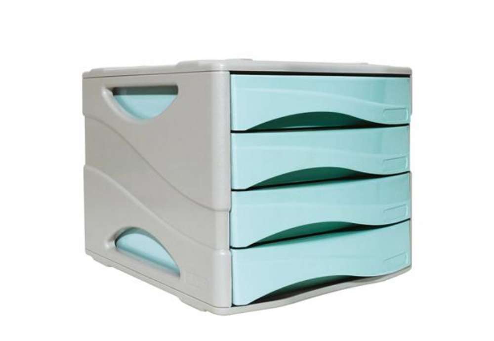 Immagine di Cassettiera Keep Colour Pastel - 25 x 32 cm - cassetti 5 cm - grigio/azzurro - Arda