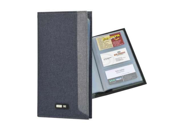 Immagine di Portabiglietti in tessuto - 12 x 23 cm - capacità 64 biglietti - grigio - City Time