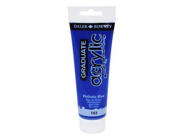 Immagine di Colore acrilico fine Graduate - 120 ml - blu ftalo - Daler Rowney