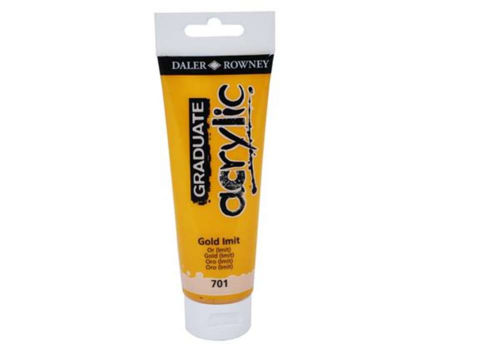 Immagine di Colore acrilico fine Graduate - 120 ml - oro imitazione - Daler Rowney