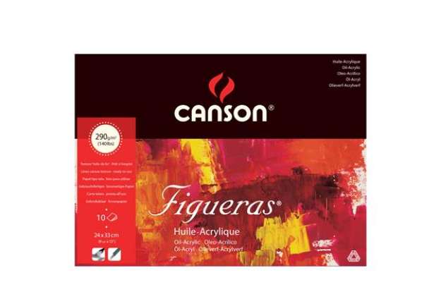 Immagine di Blocco collato lato corto Figueras - 24x33 cm - 4F - 290 gr - 10 fogli - Canson