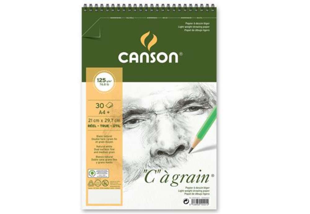 Immagine di Album spiralato lato corto "C" à grain - A4+ - 125 gr - 30 fogli - Canson