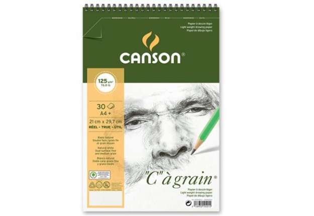 Immagine di Album spiralato lato corto "C" à grain - A4+ - 125 gr - 30 fogli - Canson