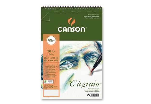 Immagine di Album spiralato lato corto "C"  à grain - A4+ - 180 gr - 30 fogli - Canson