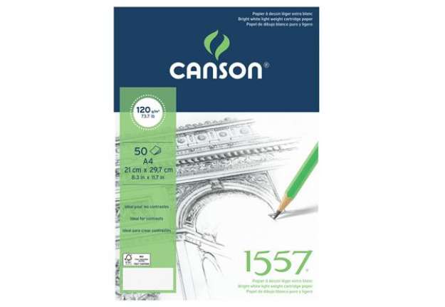 Immagine di Blocco collato lato corto 1557 - A4 - 120 gr - 50 fogli - Canson