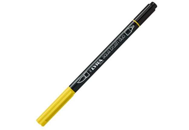 Immagine di Pennarello Aqua Brush Duo - punte 2/4 mm - giallo cromo chiaro - Lyra