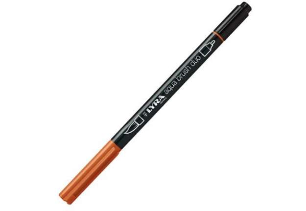 Immagine di Pennarello Aqua Brush Duo - punte 2/4 mm - cinabro - Lyra