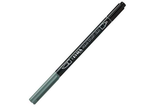 Immagine di Pennarello Aqua Brush Duo - punte 2/4 mm - grigio medio freddo - Lyra