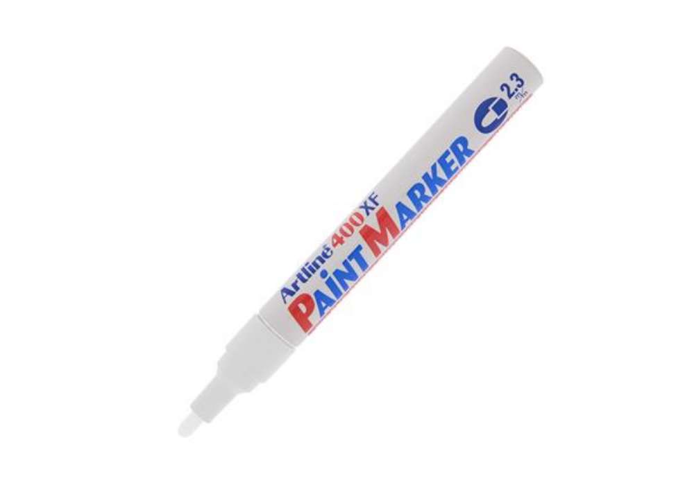 Immagine di Marcatore permanente A 400 - a vernice - punta tonda - 2,3 mm - bianco - Artline