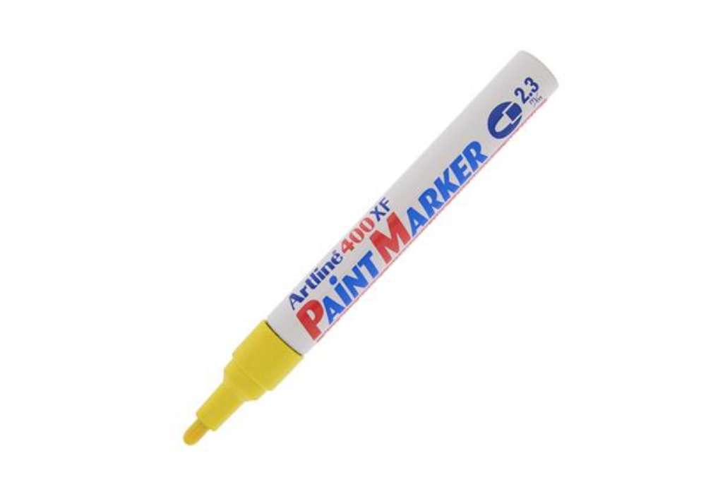 Immagine di Marcatore permanente A 400 - a vernice - punta tonda - 2,3 mm - giallo - Artline
