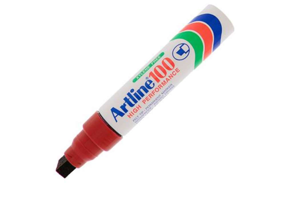 Immagine di Marcatore permanente A 100 - punta scalpello jumbo - 7,50 - 12,00 mm - rosso - Artline