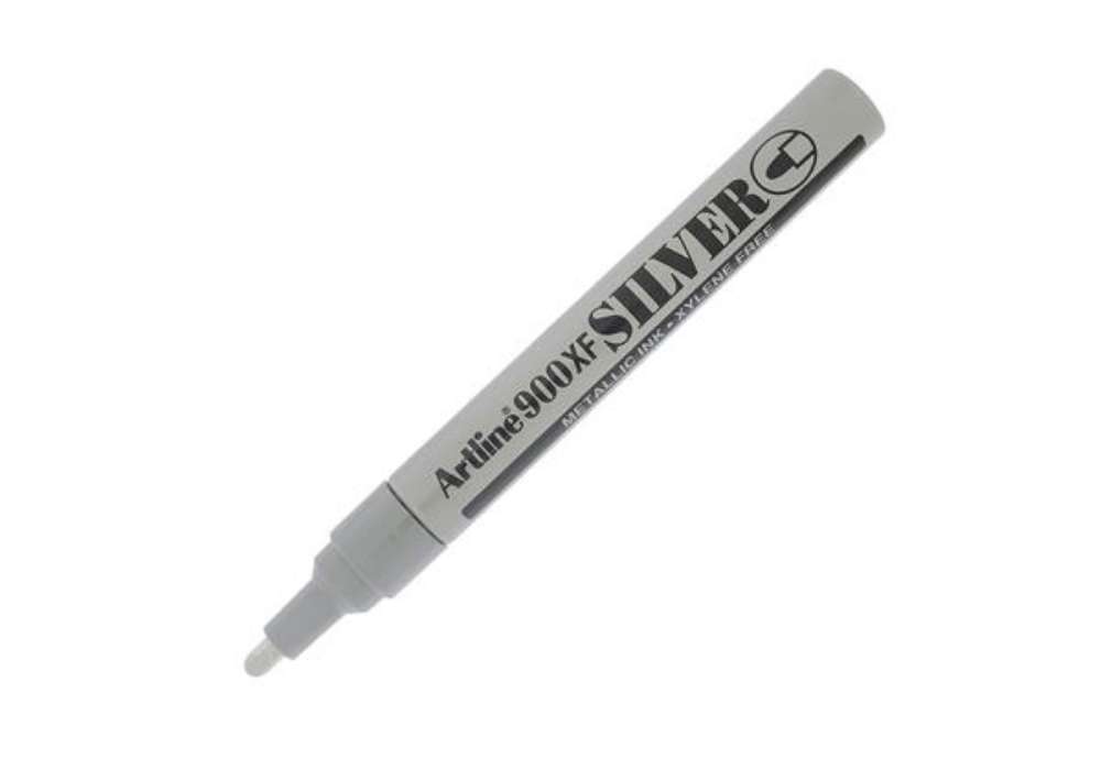 Immagine di Marcatore permanente A 900 - a vernice - punta tonda - 2,3 mm - argento - Artline