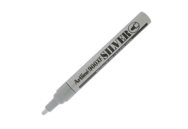 Immagine di Marcatore permanente A 900 - a vernice - punta tonda - 2,3 mm - argento - Artline