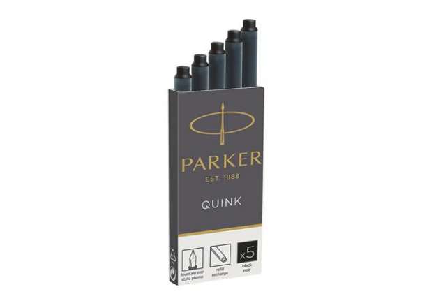 Immagine di Cartucce quink permanente - nero - Parker - scatola 5 pezzi