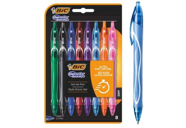 Immagine di Penna gel scatto Geolocity Quick Dry - punta 0,7 mm - colori assortiti - colori assortiti - Bic - as