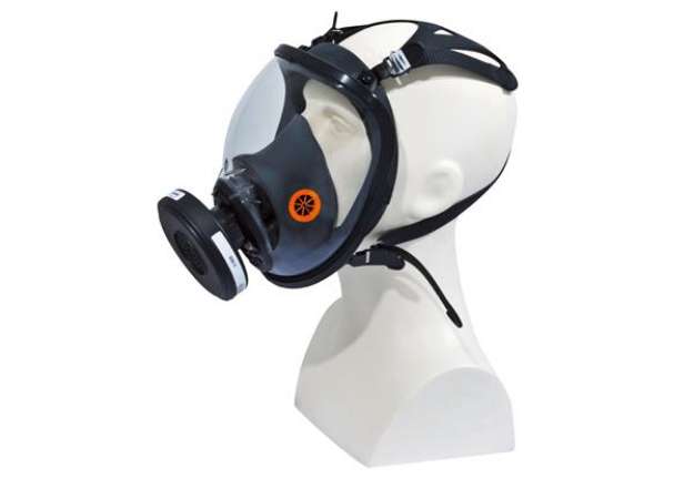 Immagine di Maschera completa M9300 Strap Galaxy - policarbonato/silicone - nero/arancio - Deltaplus