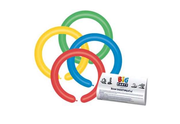 Immagine di Palloncini in lattice modellabili - Ø 5 cm - colori assortiti - Big Party - busta 25 pezzi