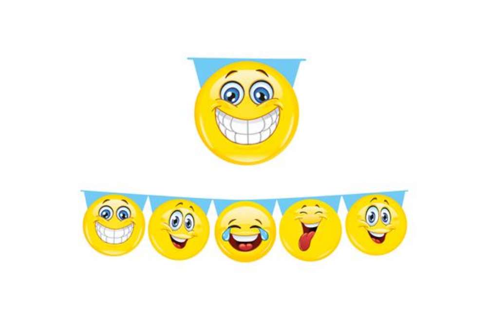 Immagine di Festone sagomato - emoticons - 6mt - Big Party