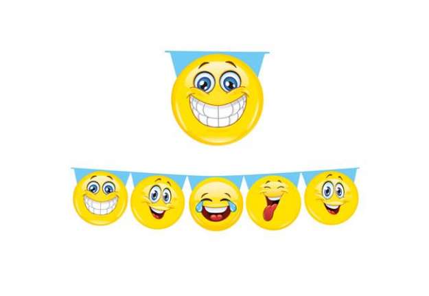 Immagine di Festone sagomato - emoticons - 6mt - Big Party