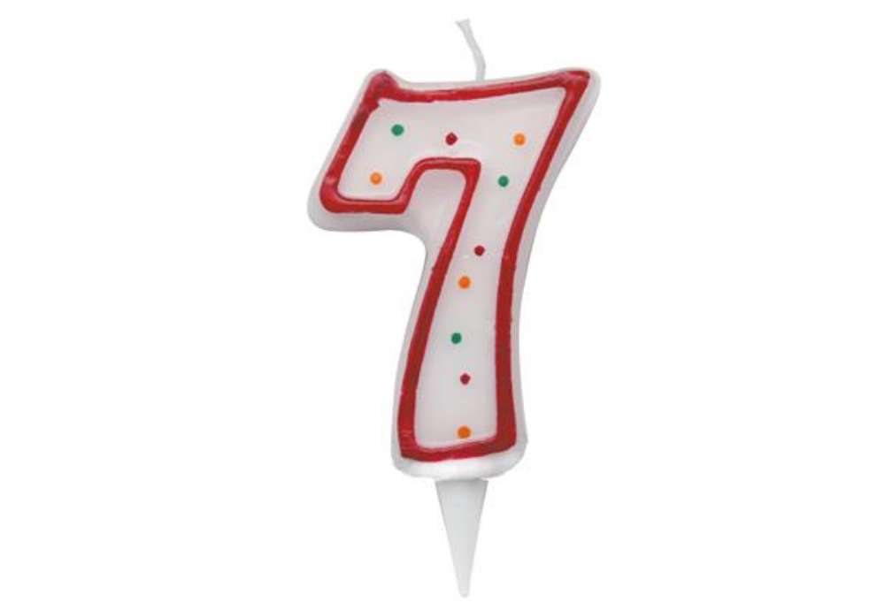 Immagine di Candelina Zuccherino - numero 7 - H 8.5 cm - Big Party