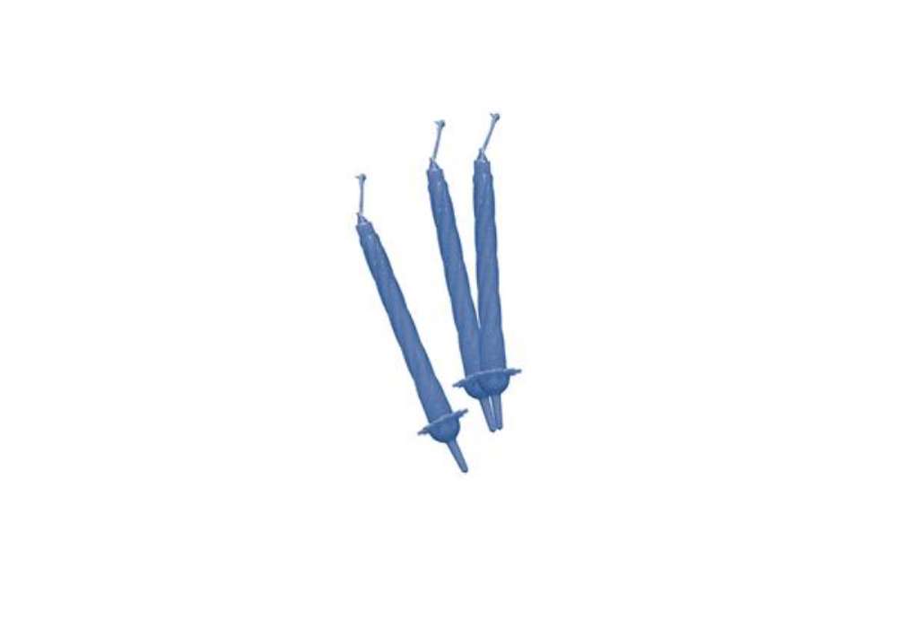 Immagine di Candeline con supporto - H 8 cm - celeste - Big Party - conf. 12 pezzi