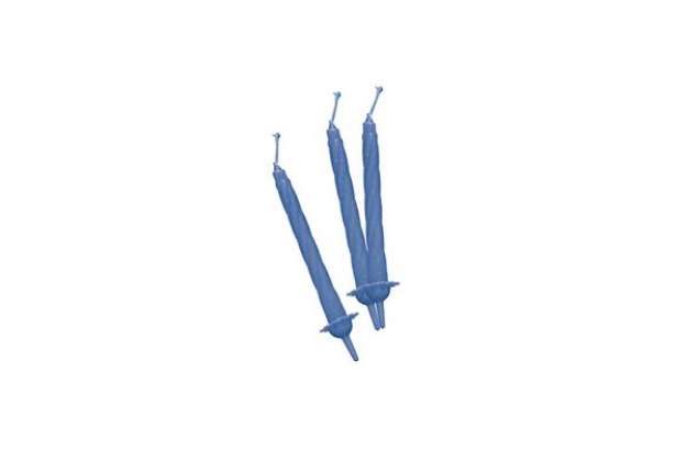 Immagine di Candeline con supporto - H 8 cm - celeste - Big Party - conf. 12 pezzi