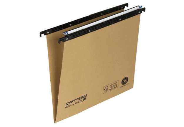Immagine di Cartella sospesa Cartesio Eco-logica - cassetto - 39 cm - fondo V - 37 x 25 cm - avana - Bertesi