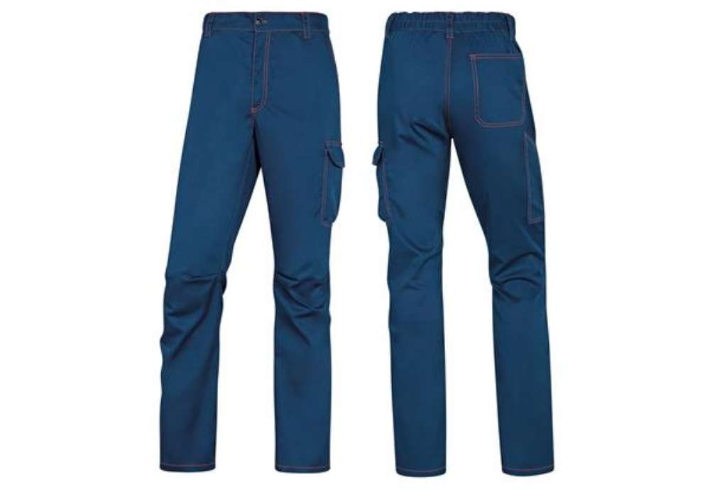 Immagine di Pantalone da lavoro Panostrpa - sargia/poliestere/cotone/elastan - taglia XXL - blu/arancio - Deltap