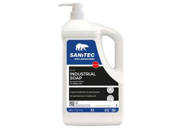 Immagine di Sapone liquido Industrial Soap - con microgranuli scrub - dispenser 5 L - limone - Sanitec