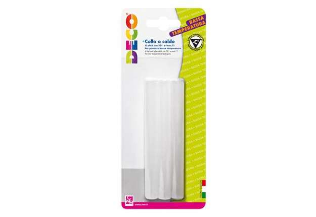 Immagine di Stick per pistola colla a caldo- 11mmx10cm -  trasparente - bassa temperatura - Deco - conf. 6 pezzi