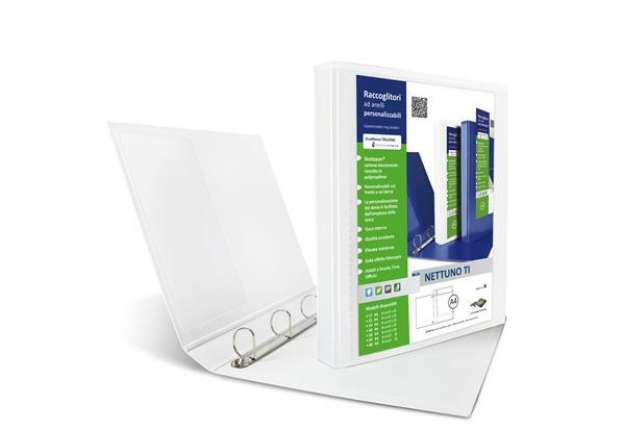 Immagine di Raccoglitore Nettuno Ti 30 4D - personalizzabile - dorso 3,5 cm - 22x30 cm - A4 - bianco - Sei Rota