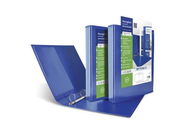 Immagine di Raccoglitore Nettuno Ti 4D - personalizzabile - dorso 3,5 cm - 22x30 cm - A4 - blu - Sei Rota