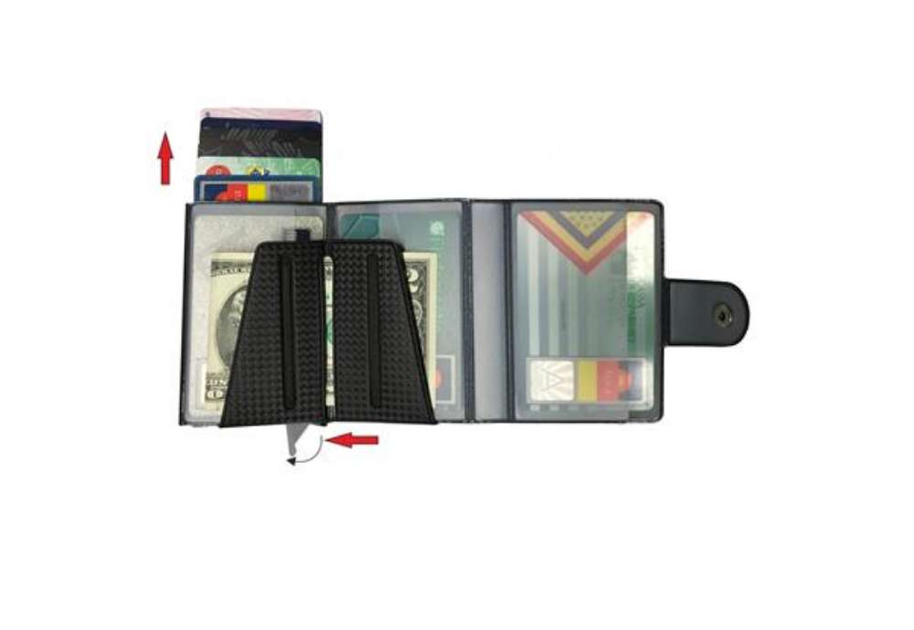 Immagine di Portacard Wally Carbon - 6x9,5cm - nero - Alplast