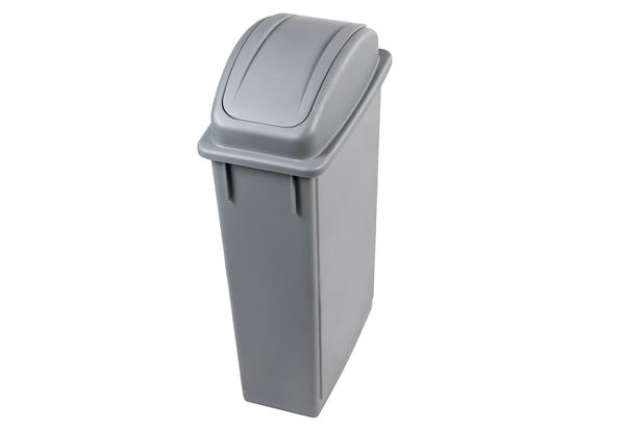Immagine di Contenitore Office 90 Lt - per indifferenziata - con coperchio basculante - 29,5x52x83,5 cm - grigio