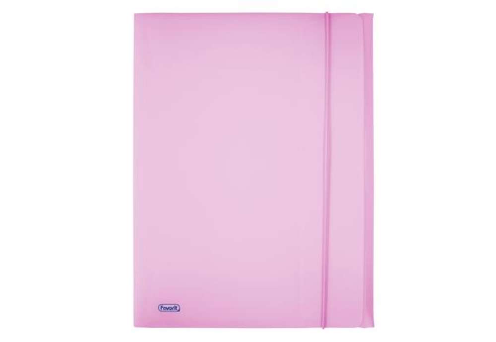 Immagine di Cartella 3 lembi con elastico Pastel - 24 x 33cm - dorso 1 cm - PP - glicine - Favorit