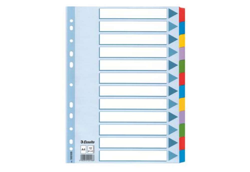 Immagine di Intercalare Mylar -12 tasti colorati - A4 - Esselte