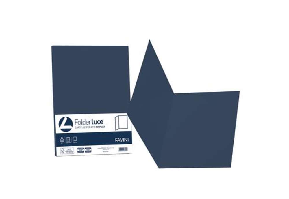 Immagine di Cartellina semplice Luce - 200 gr - A4 - blu cobalto - cartoncino bristol - Favini - conf. 50 pezzi