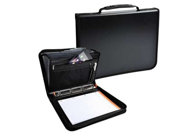Immagine di Conferenziere con meccaniscmo Exafolder - PPL - 4 anelli  30 mm - nero - Exacompta