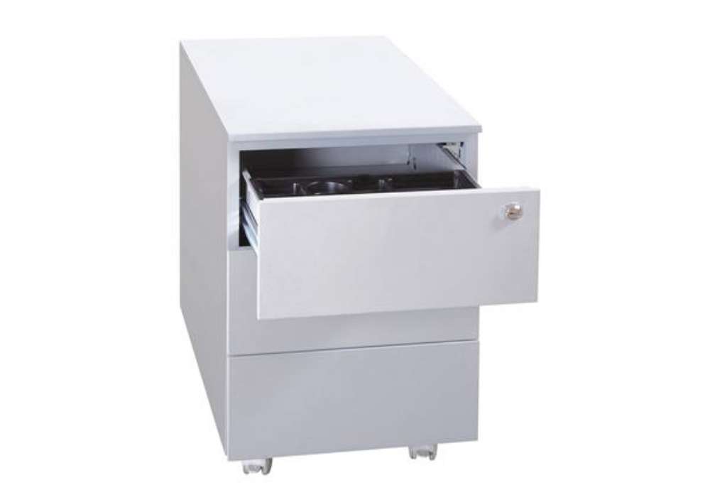 Immagine di Cassettiere in metallo - 3 cassetti - 40 x 59 x 54 cm - grigio - Bertesi