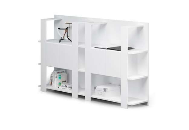 Immagine di Libreria bassa Concept - 3 ripiani - 100x38,6x124 cm - bianco