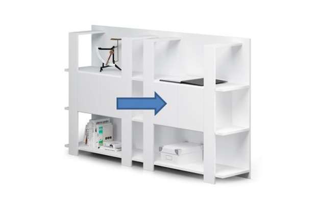 Immagine di Coppia antine + paretine per libreria Concept - 60x36,8 cm - bianco